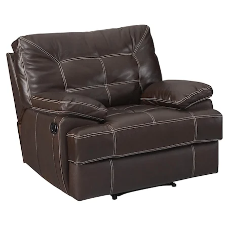 Contemporary Recliner with Contrast Stitching